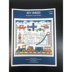 **3/$25** Ursula Michael Boy Smiles Cross Stitch Pattern Imaginating 2789